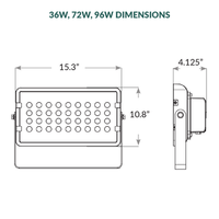 DMX512 Compatible RGBW Color Changing Flood Light Black Square Fixture 36W With Full Glare Shield