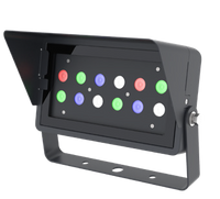 DMX512 Compatible RGBW Color Changing Flood Light Black Square Fixture 36W With Half Glare Shield