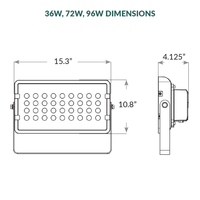 DMX512 Compatible RGBW Color Changing Flood Light Black Square Fixture 96W With Full Glare Shield
