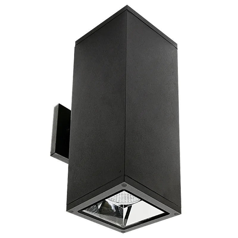 LED Square Cylinder Sconce Wall Light - 40 Watt - 1920 Lumens - Color Selectable 30K/40K/50K - 120V - Black Finish - Dimmable Up/Down Light