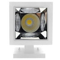 LED Square Cylinder Sconce Wall Light - 40 Watt - 1920 Lumens - Color Selectable 30K/40K/50K - 120V - White Finish - Dimmable Up/Down Light