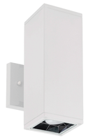 LED Square Cylinder Sconce Wall Light - 40 Watt - 1920 Lumens - Color Selectable 30K/40K/50K - 120V - White Finish - Dimmable Up/Down Light