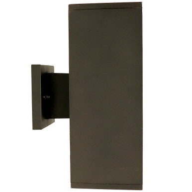 LED Square Cylinder Sconce Wall Light - 40 Watt - 1920 Lumens - Color Selectable 30K/40K/50K - 120V - Bronze Finish - Dimmable Up/Down Light