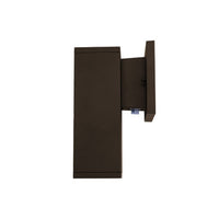 LED Square Cylinder Sconce Wall Light - 12 Watt - 960 Lumens - Color Selectable 30K/40K/50K - 120V - Bronze Finish - Dimmable Downlight
