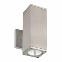 LED Square Cylinder Sconce Wall Light - 24 Watt - 1920 Lumens - Color Selectable 30K/40K/50K - 120V - Brushed Nickel Finish - Dimmable Up/Down Light