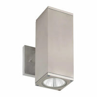 LED Square Cylinder Sconce Wall Light - 24 Watt - 1920 Lumens - Color Selectable 30K/40K/50K - 120V - Brushed Nickel Finish - Dimmable Up/Down Light