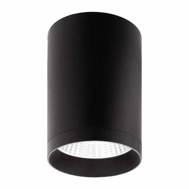 6 Inch LED Ceiling Mount Cylinder - Adjustable 21/28/35 Watt - 2600 Lumens - Color Selectable 30K/40K/50K - 120V - Black Finish - Dimmable Down Light