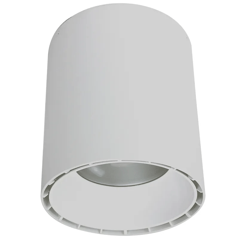 9 Inch LED Ceiling Mount Cylinder - Adjustable 60/70/80 Watt - 6400 Lumens - Color Selectable 30K/40K/50K - 120V - White Finish - Dimmable Down Light