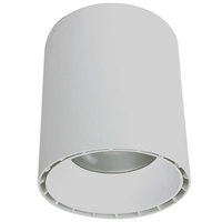 9 Inch LED Ceiling Mount Cylinder - Adjustable 60/70/80 Watt - 6400 Lumens - Color Selectable 30K/40K/50K - 120V - White Finish - Dimmable Down Light
