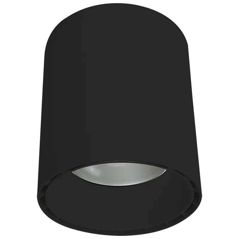 9 Inch LED Ceiling Mount Cylinder - Adjustable 60/70/80 Watt - 6400 Lumens - Color Selectable 30K/40K/50K - 120V - Black Finish - Dimmable Down Light