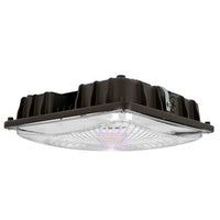 Square LED Canopy Light - Watt Selectable 60W/47W/36W/24W Ceiling or Conduit Mount - Up To 8000 Lumens - Color Selectable 30K/40K/50K - 120-277V - Bronze