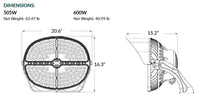 LED Stadium Light - 505W - 480V - 5000K Daylight - 70000 Lumen - Yoke Mount - Black Finish
