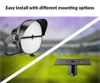 LED Stadium Light - 850W - 480V - 5700K Daylight -118000 Lumen - Yoke Mount - Black Finish