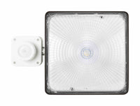 Square LED Canopy Light with PIR Motion Sensor - Watt Selectable 60W/47W/36W/24W Ceiling or Conduit Mount - Up To 8000 Lumens - Color Selectable 30K/40K/50K - 120-277V - Bronze