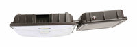 Square LED Canopy Light With Emergency Battery Back-Up - Watt Selectable 60W/47W/36W/24W Ceiling or Conduit Mount - Up To 8000 Lumens - Color Selectable 30K/40K/50K - 120-277V - Bronze