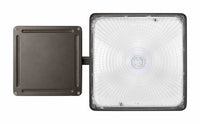 Square LED Canopy Light With Emergency Battery Back-Up - Watt Selectable 60W/47W/36W/24W Ceiling or Conduit Mount - Up To 8000 Lumens - Color Selectable 30K/40K/50K - 120-277V - Bronze