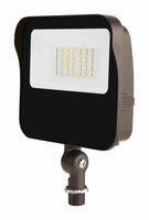 LED Landscape Floods - Watt Selectable - 27/20/15/11W - Color Selectable 30K/40K/50K - 3600 Max Lumens - Knuckle Mount - Bronze Finish - Integrated Photocell