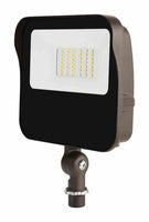 LED Landscape Floods - Watt Selectable - 27/20/15/11W - Color Selectable 30K/40K/50K - 3600 Max Lumens - Knuckle Mount - Bronze Finish - Integrated Photocell