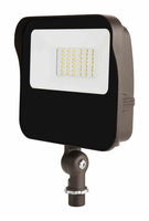 LED Landscape Floods - Watt Selectable - 15/12/10/6W - Color Selectable 30K/40K/50K - 2100 Max Lumens - Knuckle Mount - Bronze Finish - Integrated Photocell