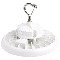 UFO LED High Bay Light - 100 Watt - 14400 Lumens - 5000K Daylight - White Finish - Motion Sensor