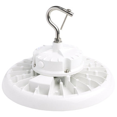 UFO LED High Bay Light - 150 Watt - 21600 Lumens - 5000K Daylight - White Finish - Motion Sensor