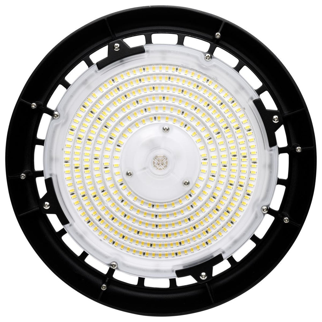 UFO LED High Bay Light - 100/80/60/40 Multi Watt Selectable - 14000 Max Lumens - 110-277V - Color Selectable 30K/40K/50K - Black Finish - Motion Sensor