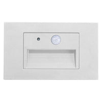 LED Step Lights - 3W - 120V - Color Temperature Selectable 30K/40K/50K - Baffle Style - Recess Mount - PIR Sensor - White Finish