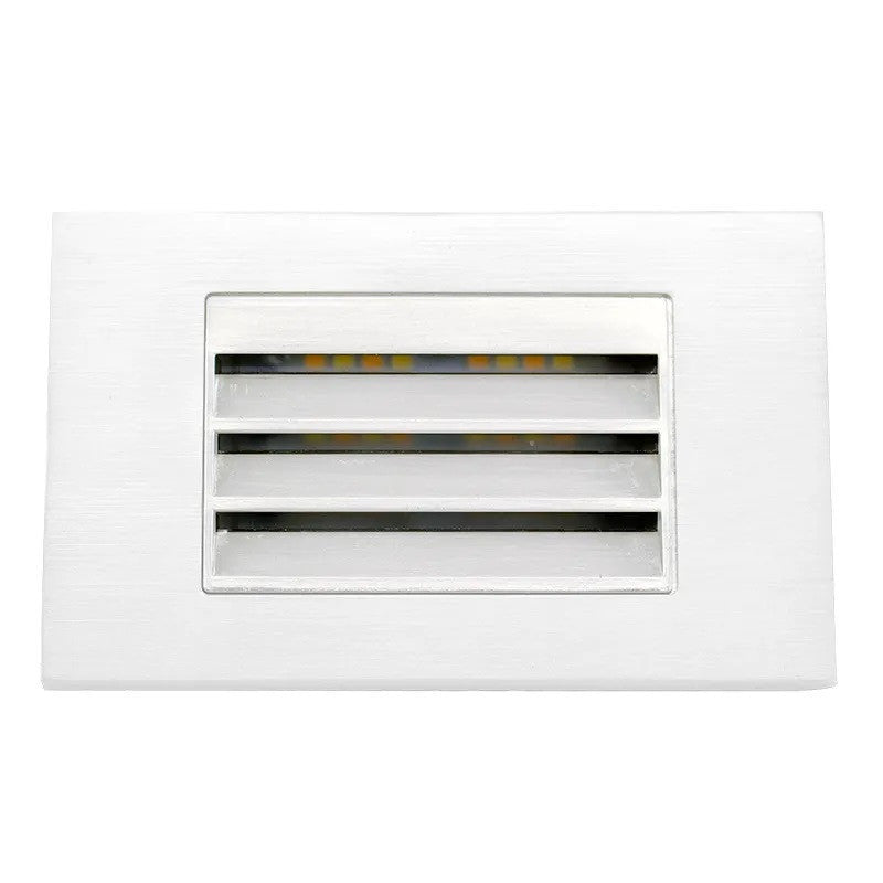 LED Step Lights - 5W - 120V - Color Temperature Selectable 30K/40K/50K - Louvered Style - Recess Mount - White Finish