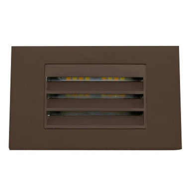 LED Step Lights - 5W - 120V - Color Temperature Selectable 30K/40K/50K - Louvered Style - Recess Mount - Oil Rubbed Bronze Finish