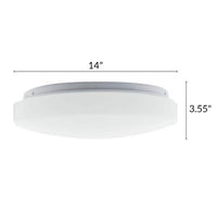 14 Inch LED Mushroom Light - 20 Watt - 1330 Lumens - Color Temperature Selectable 30/40/50K  - 120V - With Motion Sensor - White