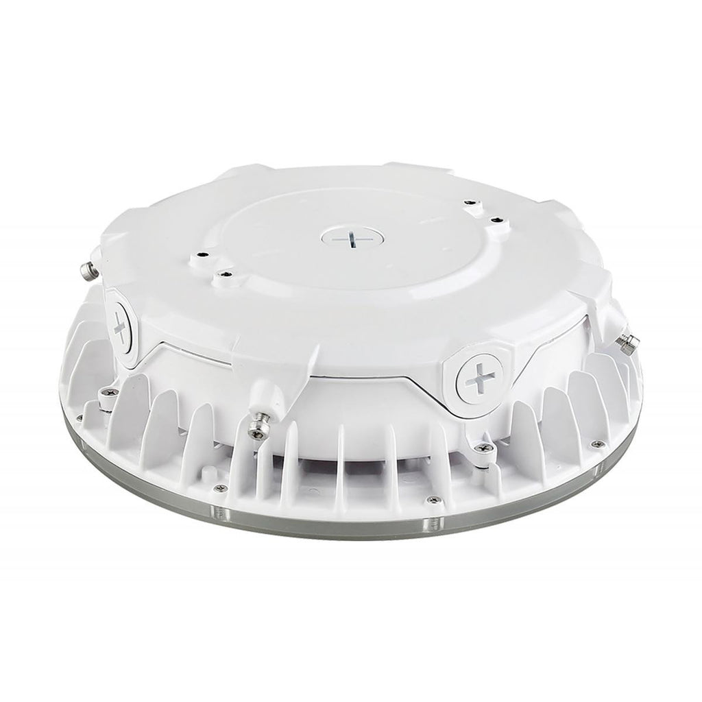 LED Halo Canopy Light - 40W - 5300 Lumens - 120-277V - Color Temperature Selectable 30K/40K/50K - White Finish