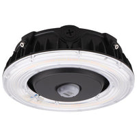LED Halo Canopy Light with Motion Sensor - 100W - 14000 Lumens - 120-277V - Color Temperature Selectable 30K/40K/50K - Bronze Finish