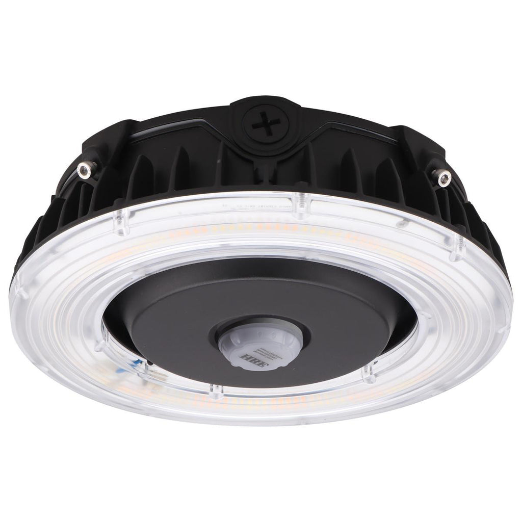 LED Halo Canopy Light with Motion Sensor - 100W - 14000 Lumens - 120-277V - Color Temperature Selectable 30K/40K/50K - Bronze Finish