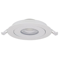 4 Inch Round LED Gimbaled Downlight - 9W - 750 Lumens - 120V - Color Temperature Selectable 27K/30K/35K/40K/50K - White Finish - No Recess Can Required