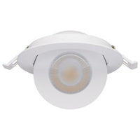 4 Inch Round LED Gimbaled Downlight - 9W - 750 Lumens - 120V - Color Temperature Selectable 27K/30K/35K/40K/50K - White Finish - No Recess Can Required