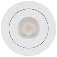 4 Inch Round LED Gimbaled Downlight - 9W - 750 Lumens - 120V - Color Temperature Selectable 27K/30K/35K/40K/50K - White Finish - No Recess Can Required