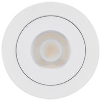 4 Inch Round LED Gimbaled Downlight - 9W - 750 Lumens - 120V - Color Temperature Selectable 27K/30K/35K/40K/50K - White Finish - No Recess Can Required