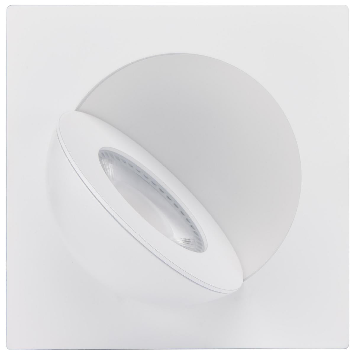 4 Inch Square LED Gimbaled Downlight - 9W - 750 Lumens - 120V - Color Temperature Selectable 27K/30K/35K/40K/50K - White Finish - No Recess Can Required