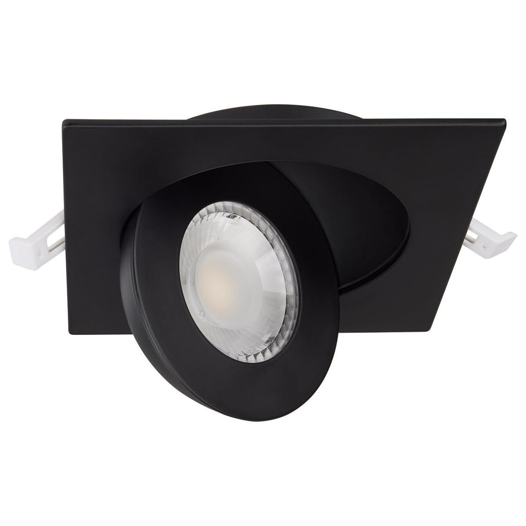 4 Inch Square LED Gimbaled Downlight - 9W - 750 Lumens - 120V - Color Temperature Selectable 27K/30K/35K/40K/50K - Black Finish - No Recess Can Required