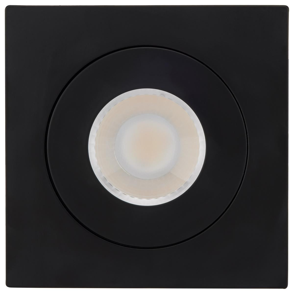 4 Inch Square LED Gimbaled Downlight - 9W - 750 Lumens - 120V - Color Temperature Selectable 27K/30K/35K/40K/50K - Black Finish - No Recess Can Required