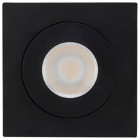 4 Inch Square LED Gimbaled Downlight - 9W - 750 Lumens - 120V - Color Temperature Selectable 27K/30K/35K/40K/50K - Black Finish - No Recess Can Required