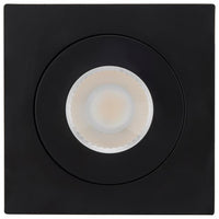 4 Inch Square LED Gimbaled Downlight - 9W - 750 Lumens - 120V - Color Temperature Selectable 27K/30K/35K/40K/50K - Black Finish - No Recess Can Required