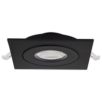 4 Inch Square LED Gimbaled Downlight - 9W - 750 Lumens - 120V - Color Temperature Selectable 27K/30K/35K/40K/50K - Black Finish - No Recess Can Required
