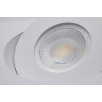 6 Inch Square LED Gimbaled Downlight - 15W - 1400 Lumens - 120V - Color Temperature Selectable 27K/30K/35K/40K/50K - White Finish - No Recess Can Required