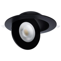 6 Inch Round LED Gimbaled Downlight - 15W - 1400 Lumens - 120V - Color Temperature Selectable 27K/30K/35K/40K/50K - Black Finish - No Recess Can Required