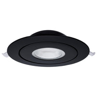 6 Inch Round LED Gimbaled Downlight - 15W - 1400 Lumens - 120V - Color Temperature Selectable 27K/30K/35K/40K/50K - Black Finish - No Recess Can Required