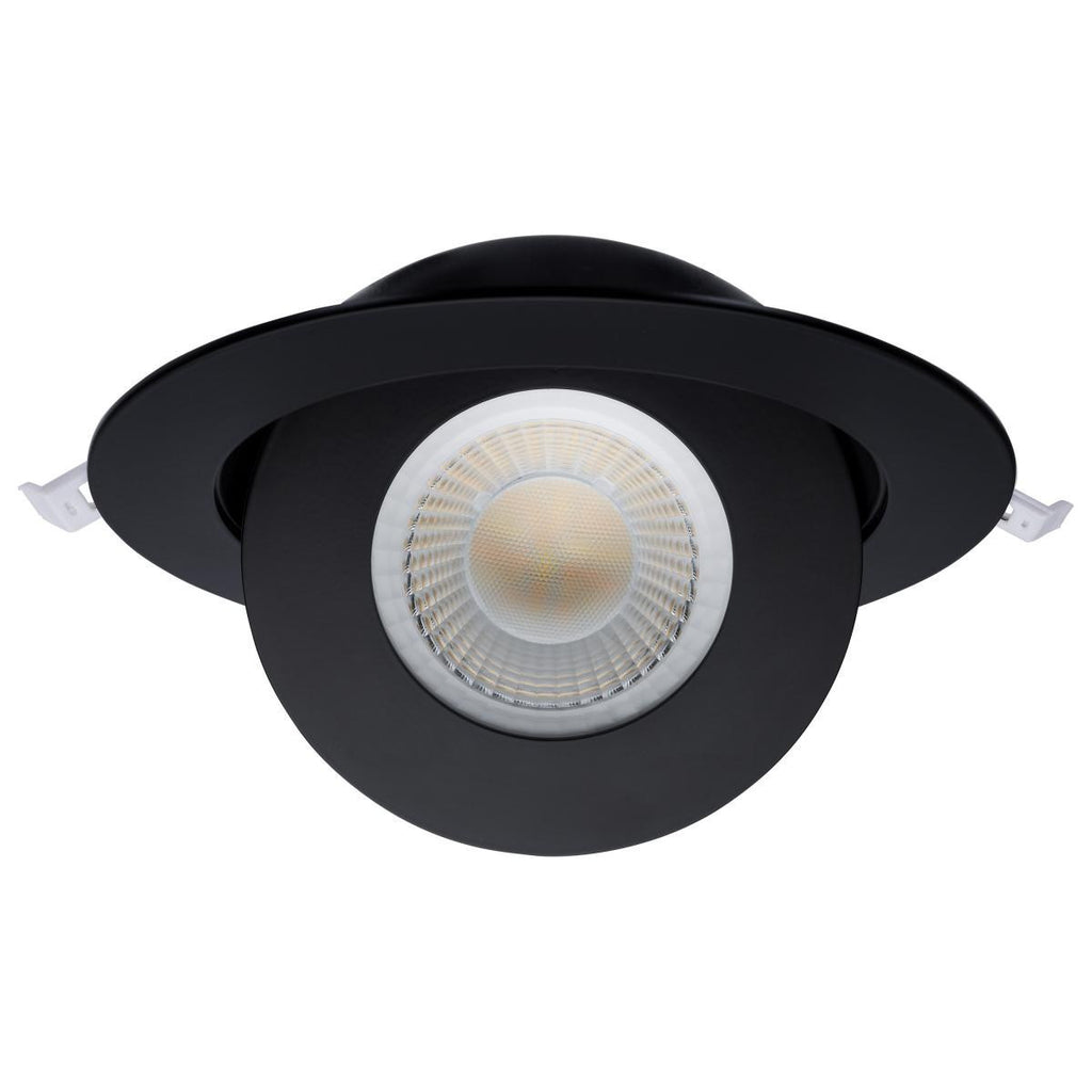 6 Inch Round LED Gimbaled Downlight - 15W - 1400 Lumens - 120V - Color Temperature Selectable 27K/30K/35K/40K/50K - Black Finish - No Recess Can Required