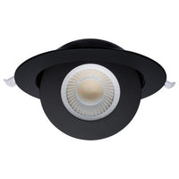 6 Inch Round LED Gimbaled Downlight - 15W - 1400 Lumens - 120V - Color Temperature Selectable 27K/30K/35K/40K/50K - Black Finish - No Recess Can Required