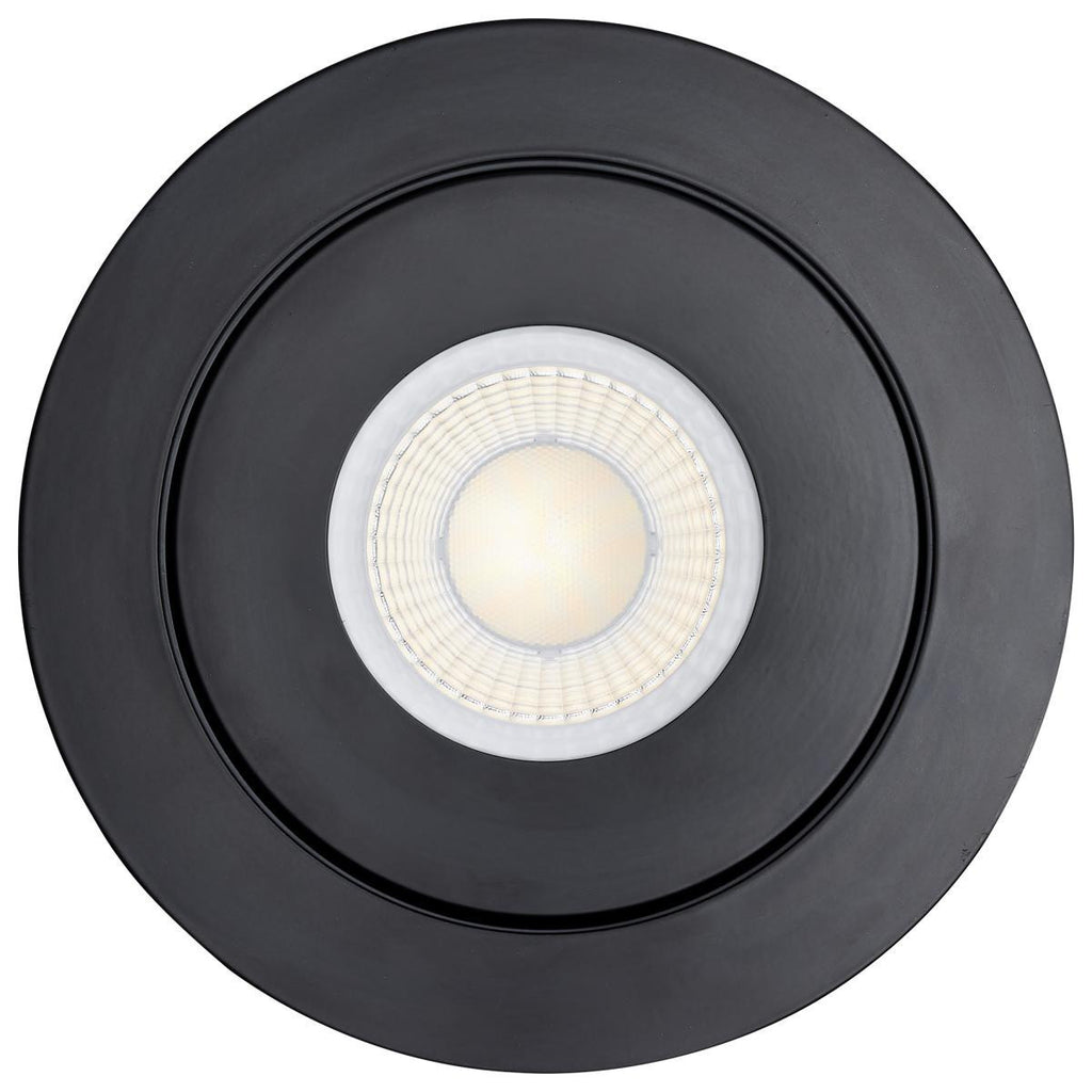 6 Inch Round LED Gimbaled Downlight - 15W - 1400 Lumens - 120V - Color Temperature Selectable 27K/30K/35K/40K/50K - Black Finish - No Recess Can Required