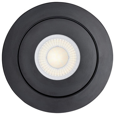 6 Inch Round LED Gimbaled Downlight - 15W - 1400 Lumens - 120V - Color Temperature Selectable 27K/30K/35K/40K/50K - Black Finish - No Recess Can Required
